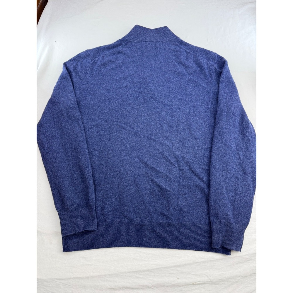 Boden Mens 100% Cashmere Quarter Zip Sweater Blue Mock Neck Pullover Size M - Picture 5 of 6